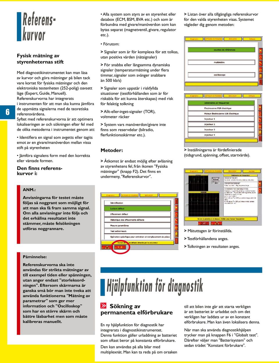 den elektroniska testenheten (252-polig) oavsett läge (Expert, Guide, Manuell).