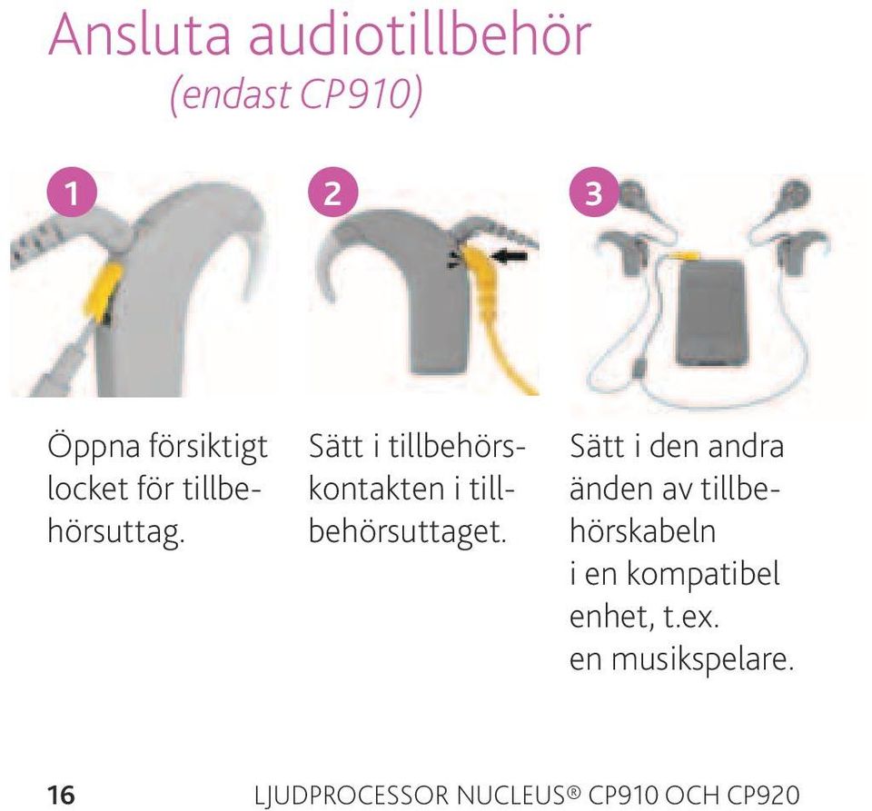 Sätt i tillbehörskontakten i tillbehörsuttaget.