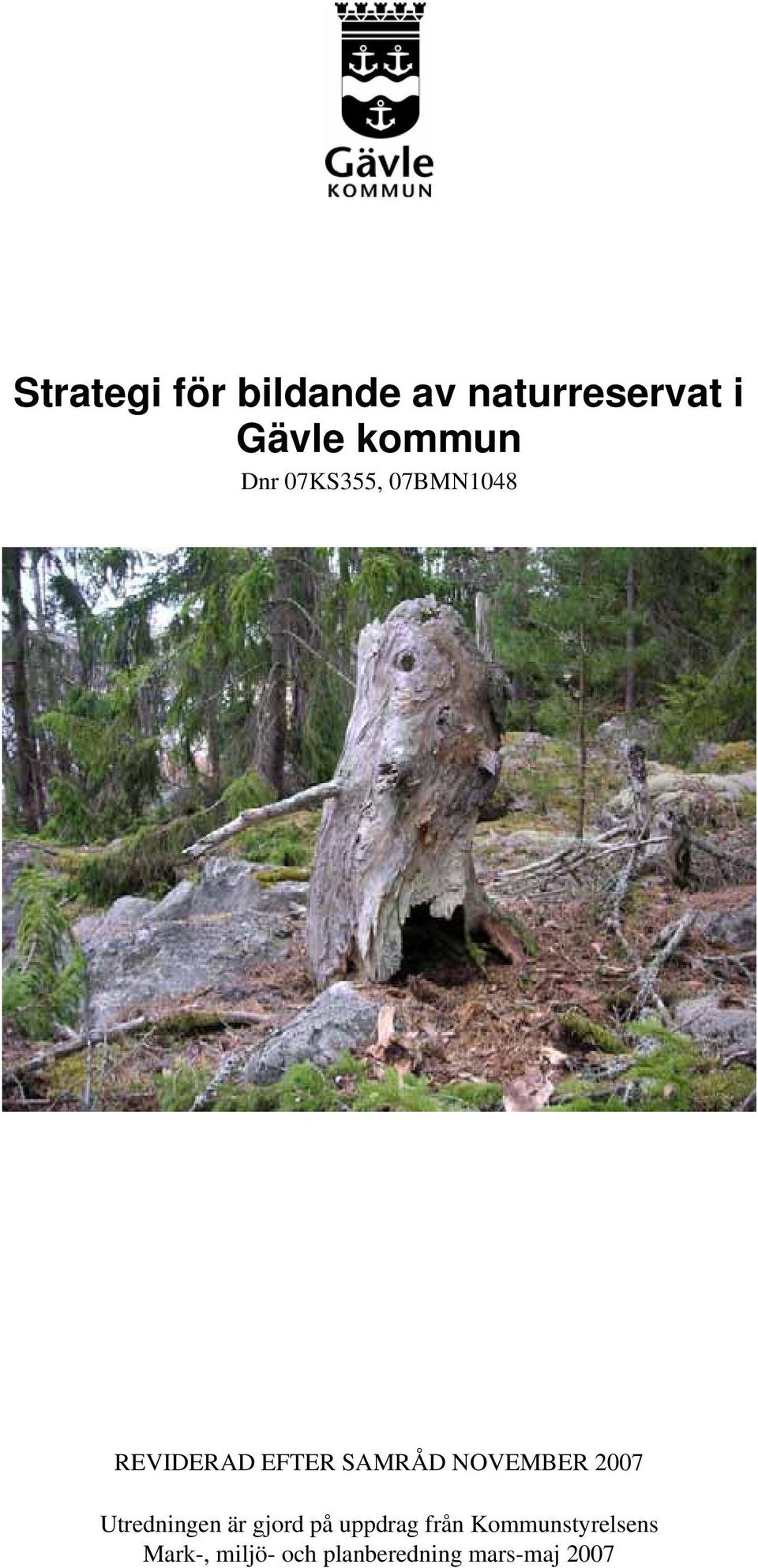 NOVEMBER 2007 Utredningen är gjord på uppdrag från