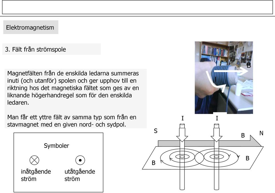 och ger upphov till en riktning hos det magnetiska fältet som ges av en liknande