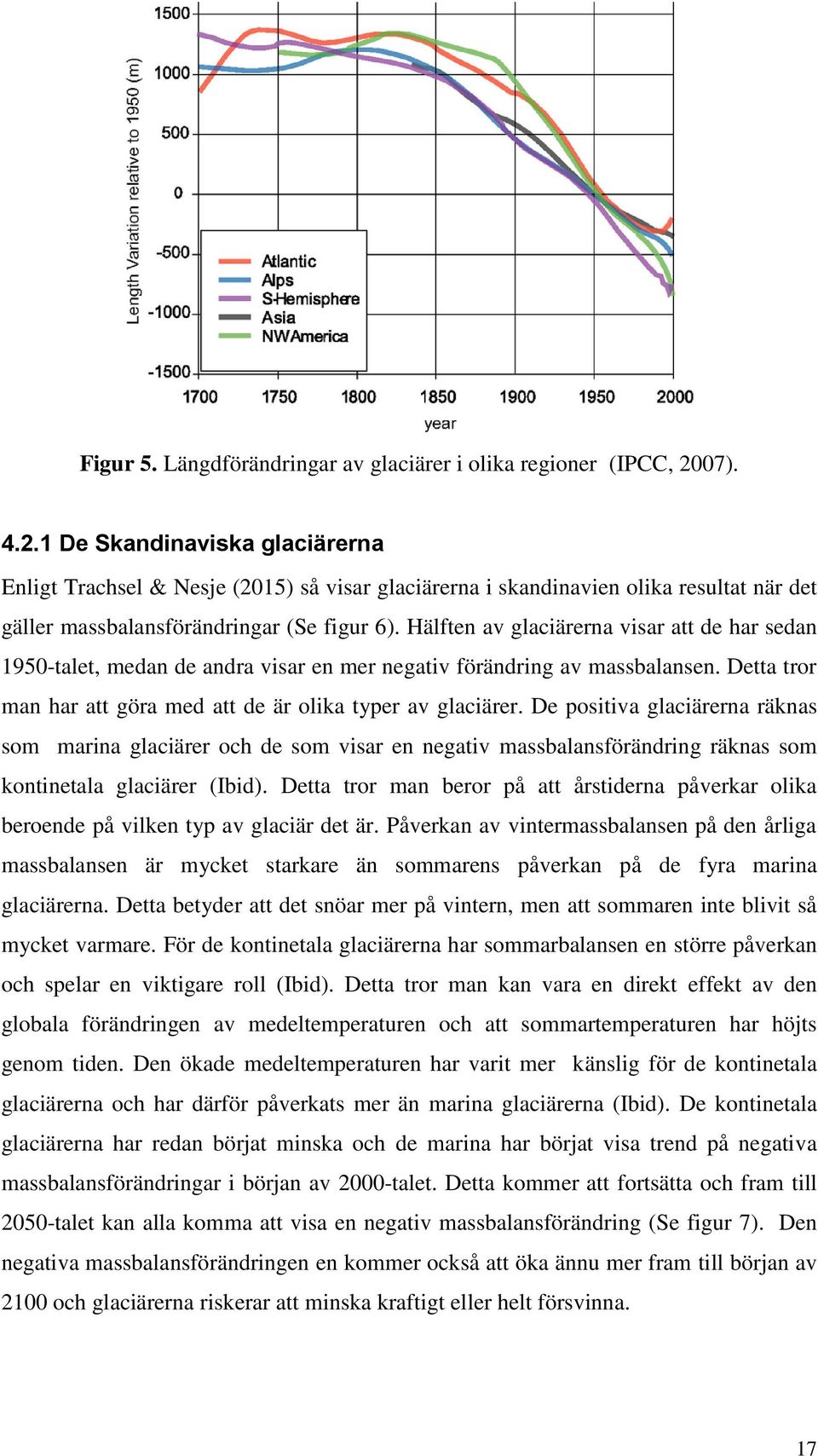 Hälften av glaciärerna visar att de har sedan 1950-talet, medan de andra visar en mer negativ förändring av massbalansen. Detta tror man har att göra med att de är olika typer av glaciärer.