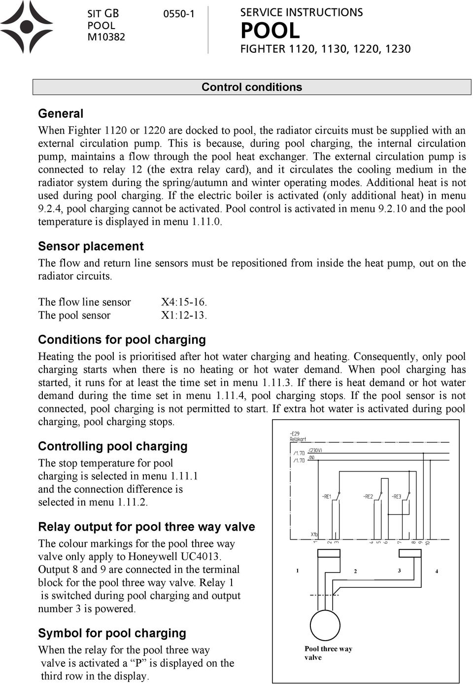 The external circulation pump is connected to relay 12 (the extra relay card), and it circulates the cooling medium in the radiator system during the spring/autumn and winter operating modes.