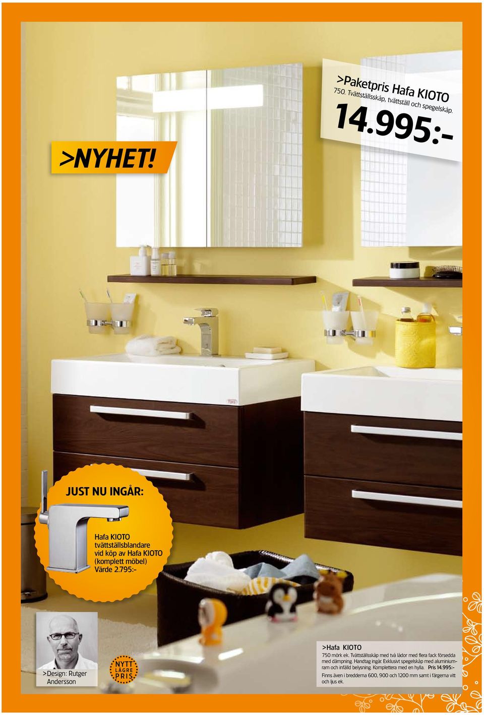 Exklusivt spegelskåp med aluminiumram och infälld belysning. Komplettera med en hylla. Pris 14.995:- 14.995:- >NYhet!