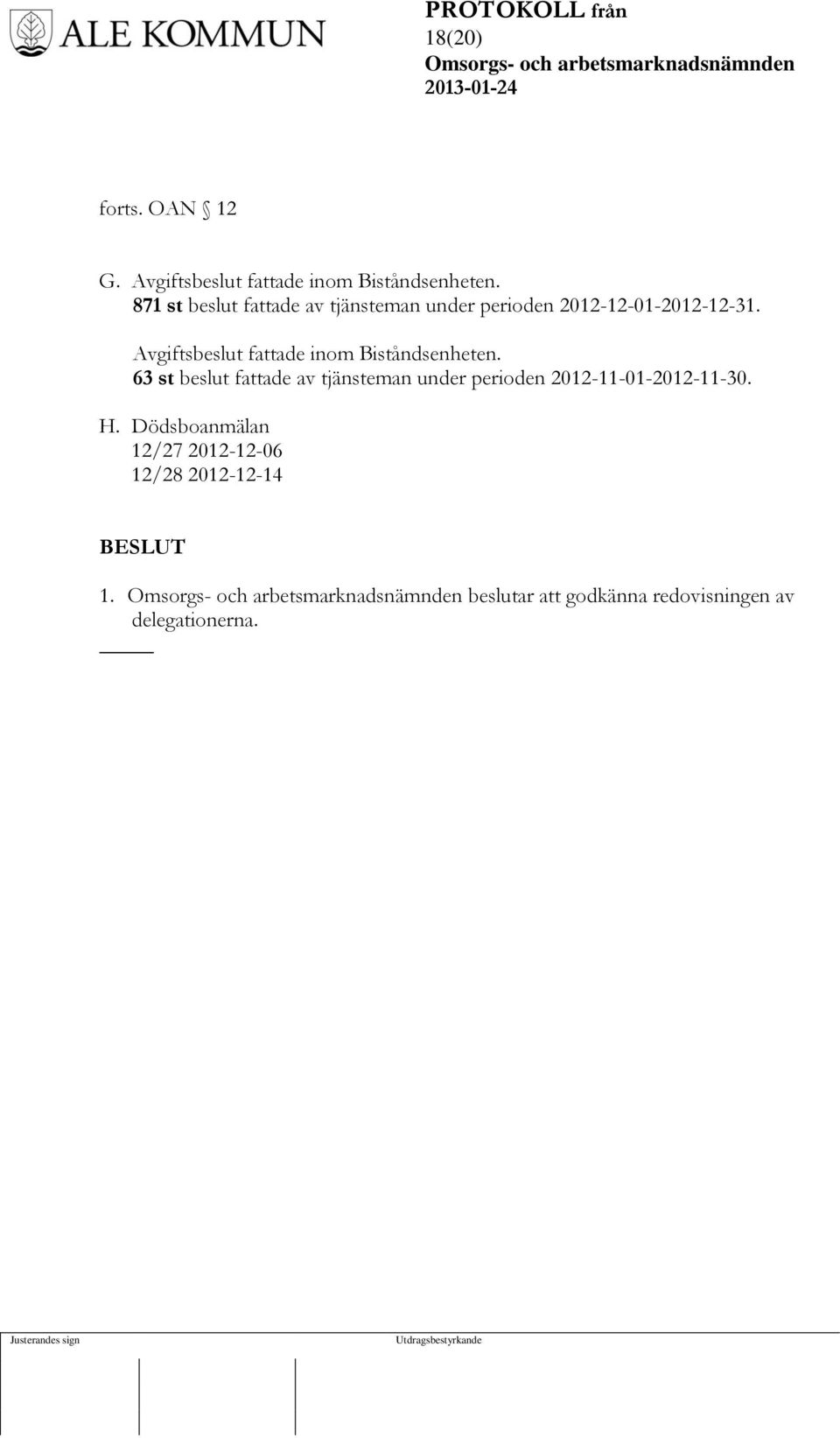 Avgiftsbeslut fattade inom Biståndsenheten.