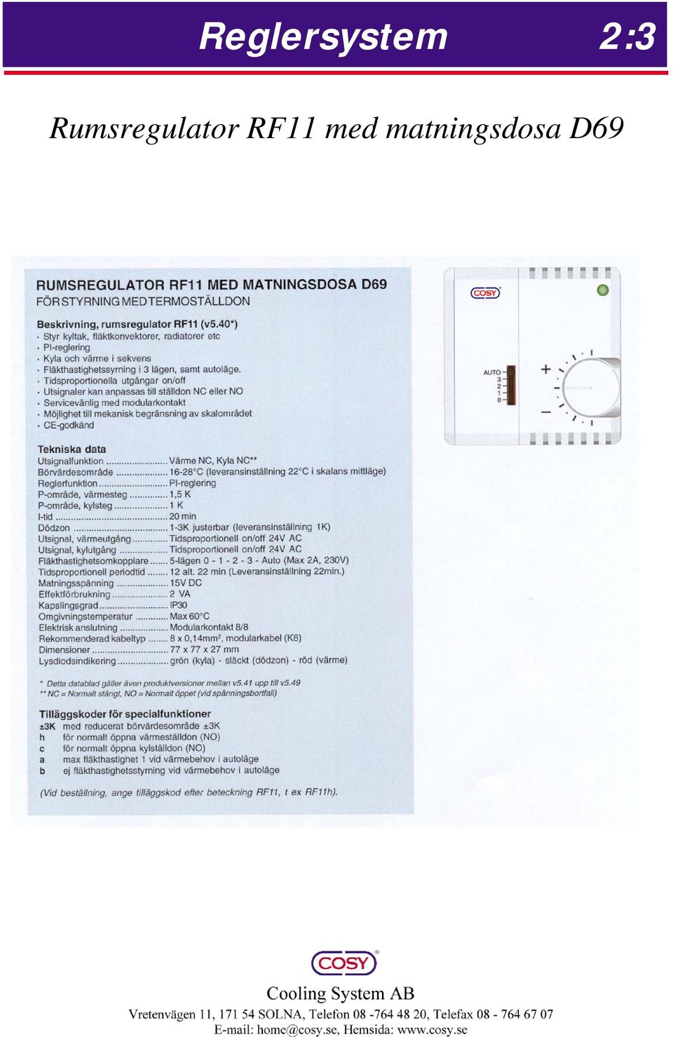 Rumsregulator