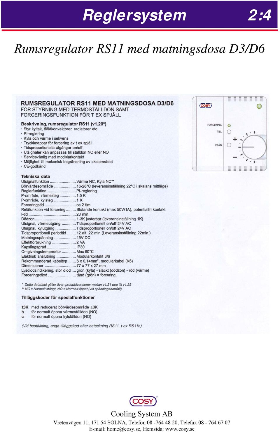 Rumsregulator