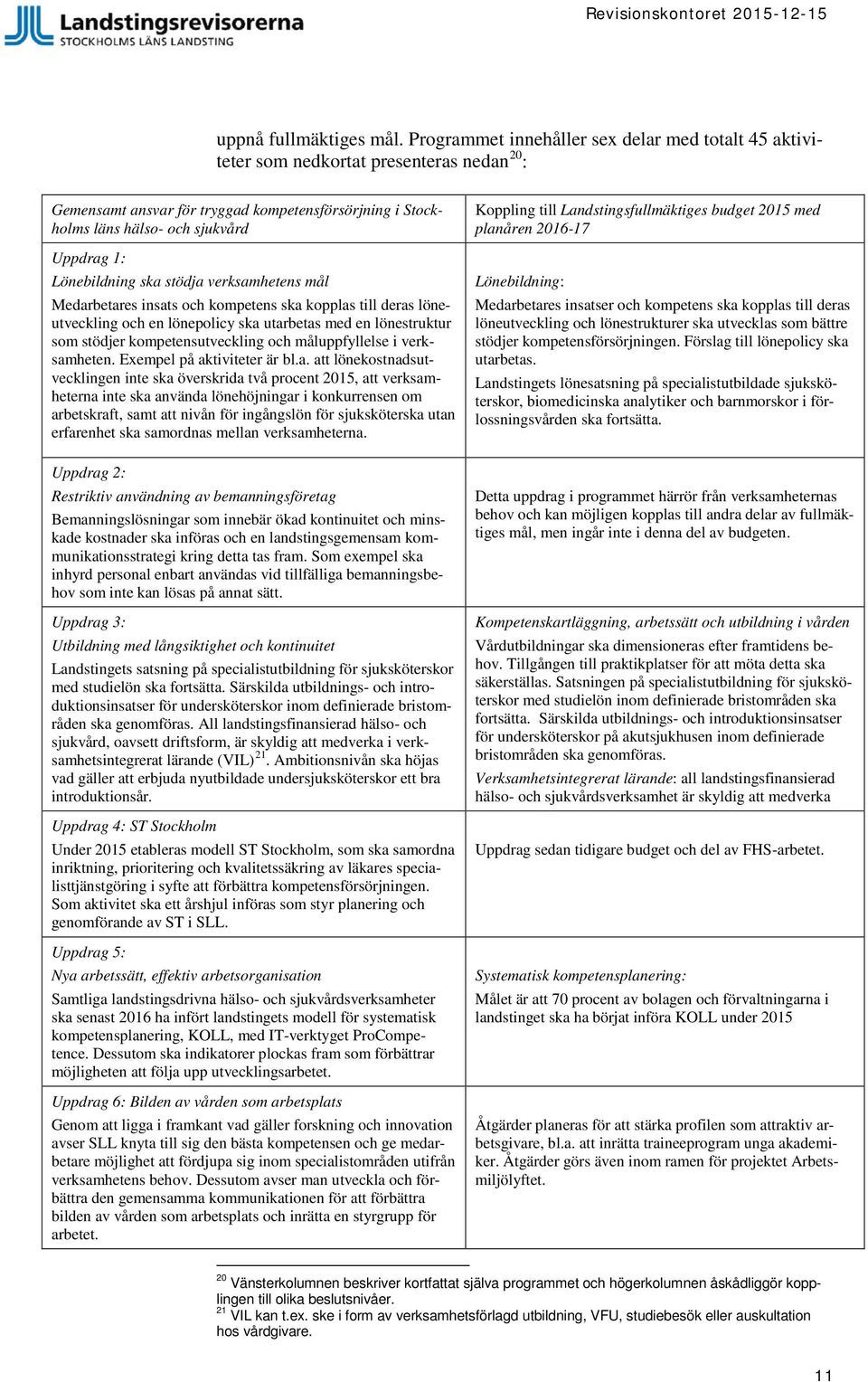 Lönebildning ska stödja verksamhetens mål Medarbetares insats och kompetens ska kopplas till deras löneutveckling och en lönepolicy ska utarbetas med en lönestruktur som stödjer kompetensutveckling