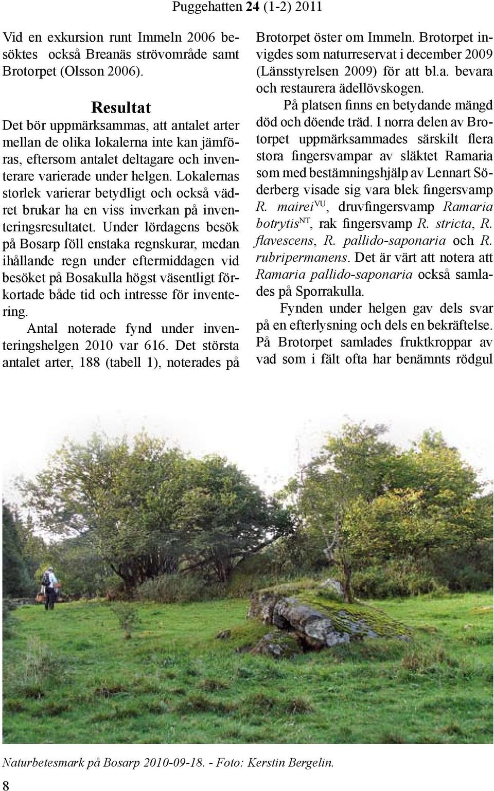 Lokalernas storlek varierar betydligt och också vädret brukar ha en viss inverkan på inventeringsresultatet.