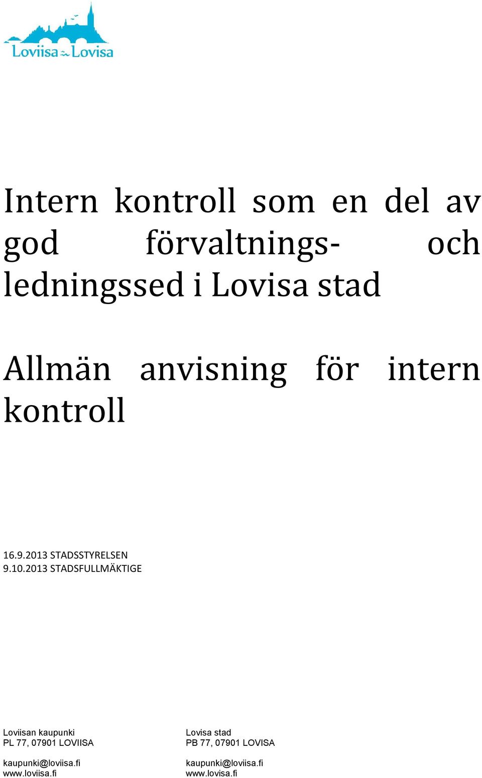 anvisning för intern kontroll 16.9.