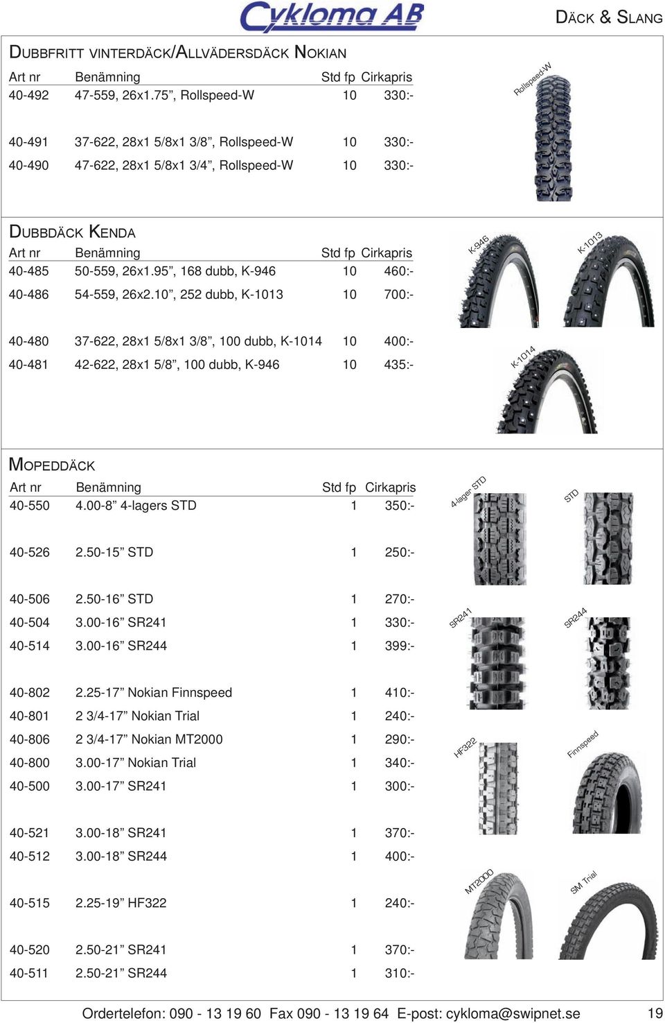 26x.95, 68 dubb, K-946 0 Cirkapris 460:- K-946 K-03 40-486 54-559, 26x2.