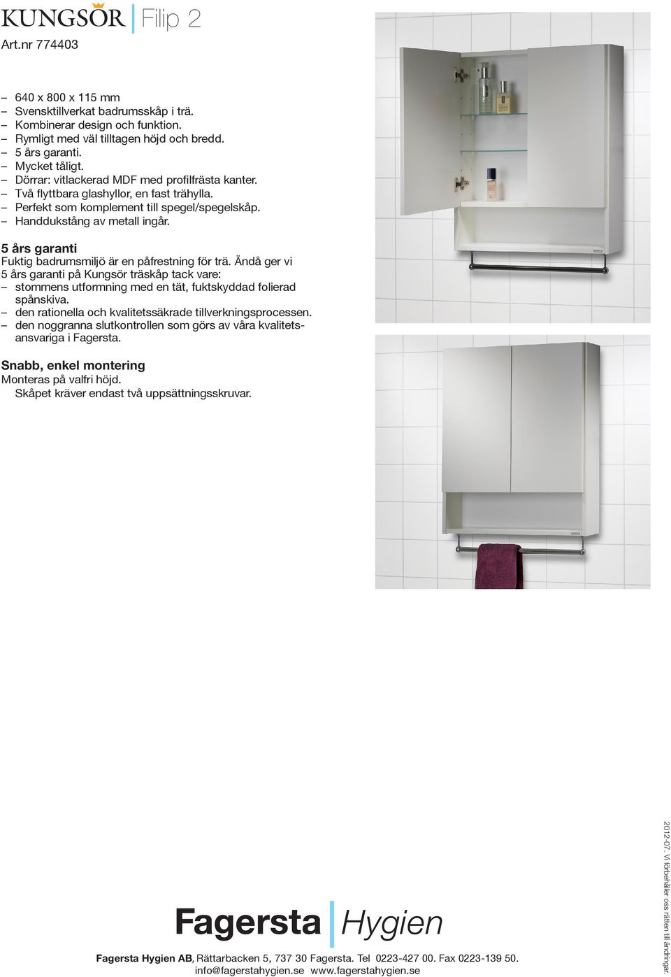 Två flyttbara glashyllor, en fast trähylla. Perfekt som komplement till spegel/spegelskåp.