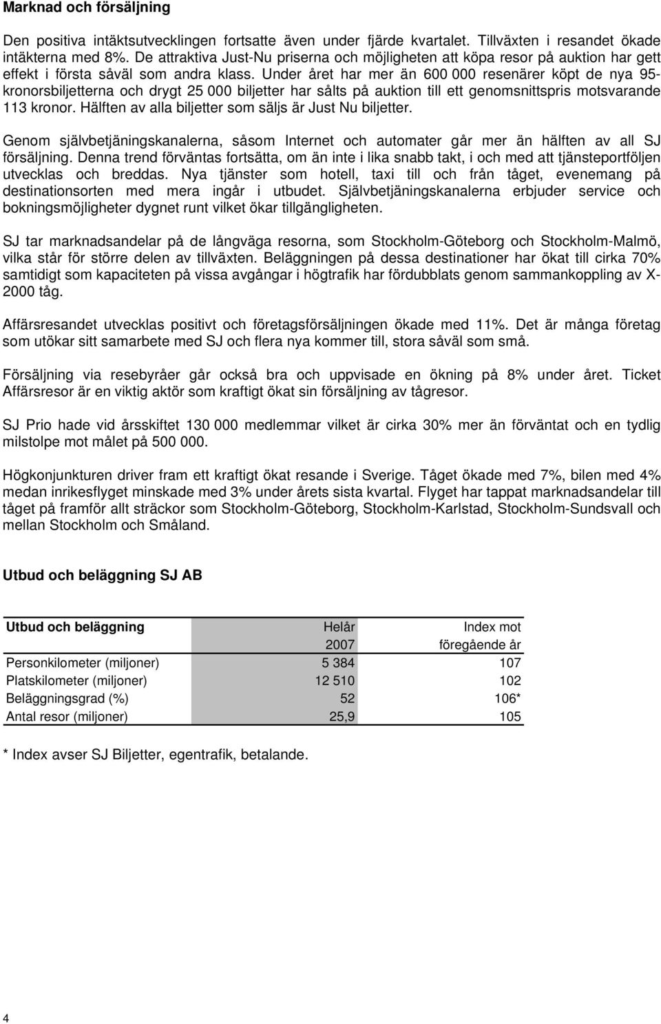 Under året har mer än 600 000 resenärer köpt de nya 95- kronorsbiljetterna och drygt 25 000 biljetter har sålts på auktion till ett genomsnittspris motsvarande 113 kronor.