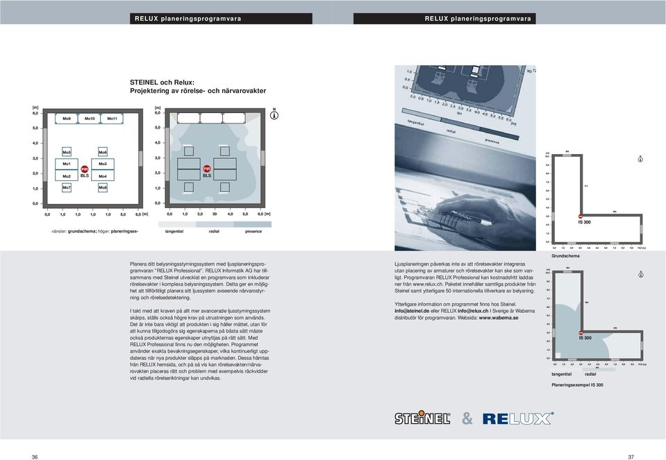 RELUX Informatik AG har tillsammans med Steinel utvecklat en programvara som inkluderar rörelsevakter i komplexa belysningssystem.