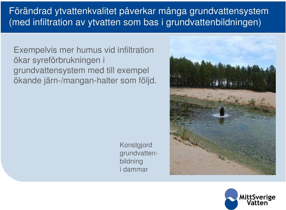 humus vid infiltration ökar syreförbrukningen i grundvattensystem med till