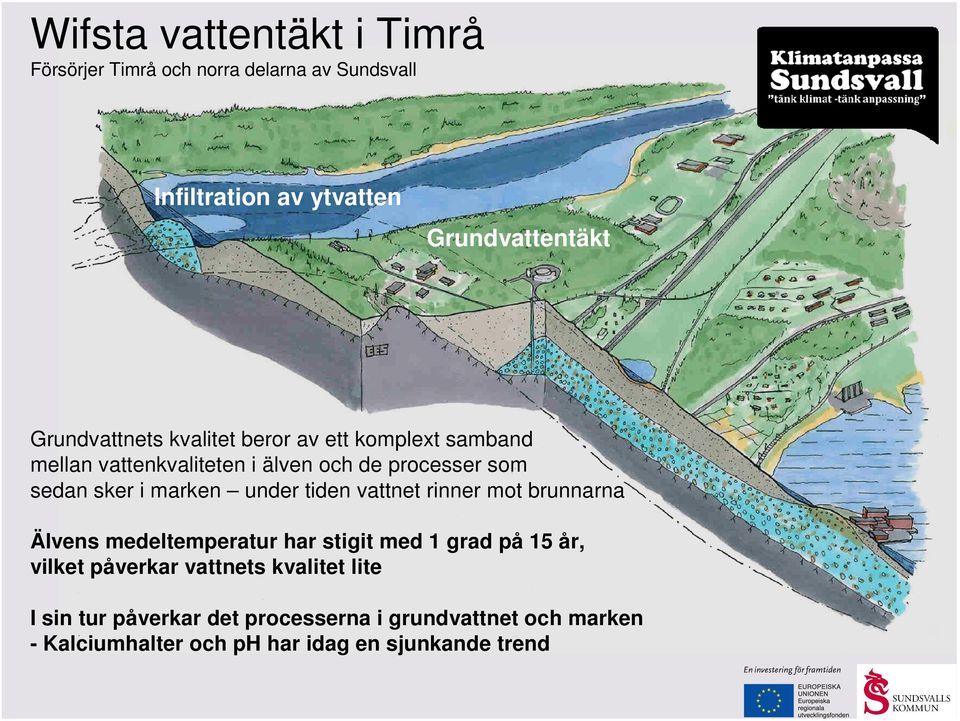 under tiden vattnet rinner mot brunnarna Älvens medeltemperatur har stigit med Foto Mats 1 grad Bergmark på 15 år, vilket påverkar vattnets kvalitet lite I