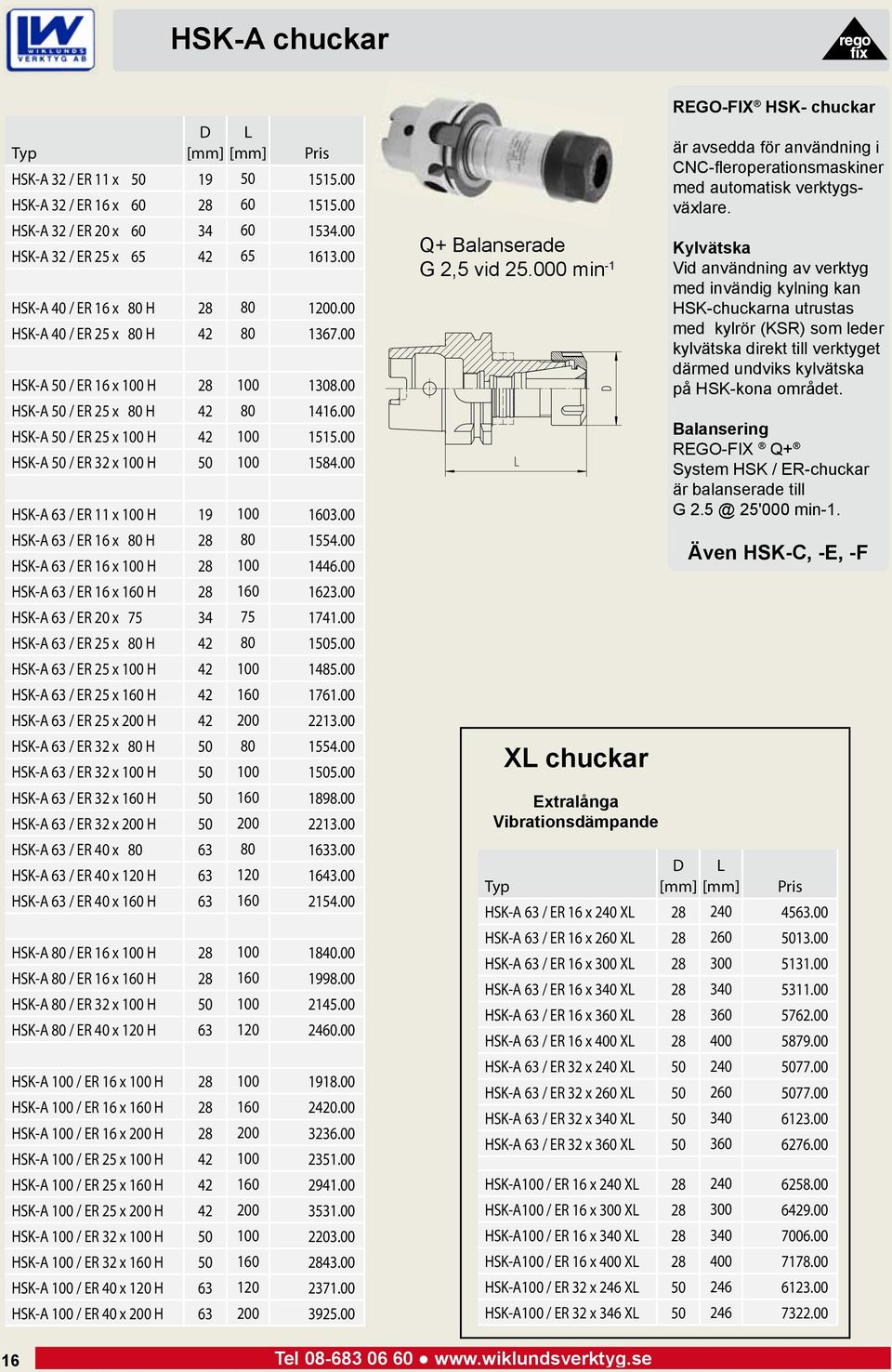 00 HSK-A 63 / ER 11 x 100 H 19 100 1603.00 HSK-A 63 / ER 16 x 80 H 28 80 1554.00 HSK-A 63 / ER 16 x 100 H 28 100 1446.00 HSK-A 63 / ER 16 x 160 H 28 160 1623.00 HSK-A 63 / ER 20 x 75 34 75 1741.