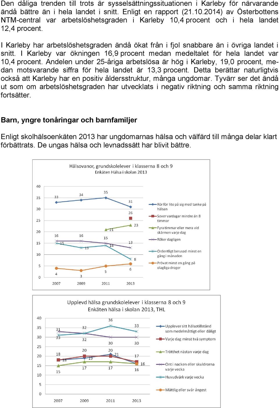 I Karleby har arbetslöshetsgraden ändå ökat från i fjol snabbare än i övriga landet i snitt. I Karleby var ökningen 16,9 procent medan medeltalet för hela landet var 10,4 procent.