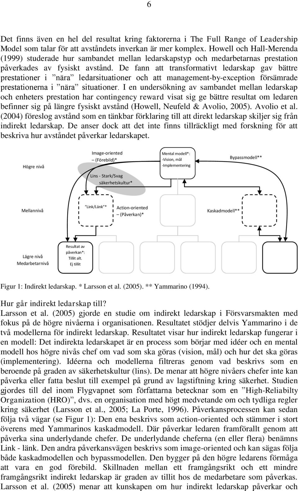 De fann att transformativt ledarskap gav bättre prestationer i nära ledarsituationer och att management-by-exception försämrade prestationerna i nära situationer.