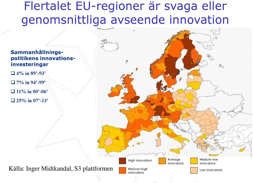 innovationsinvesteringar 4% in 89-93 7% in 94-99 11%