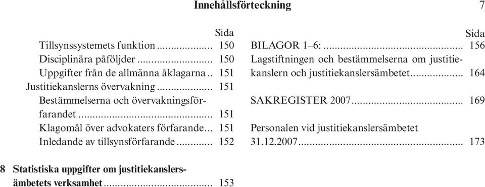 .. 151 Inledande av tillsynsförfarande... 152 Sida BILAGOR 1 6:.