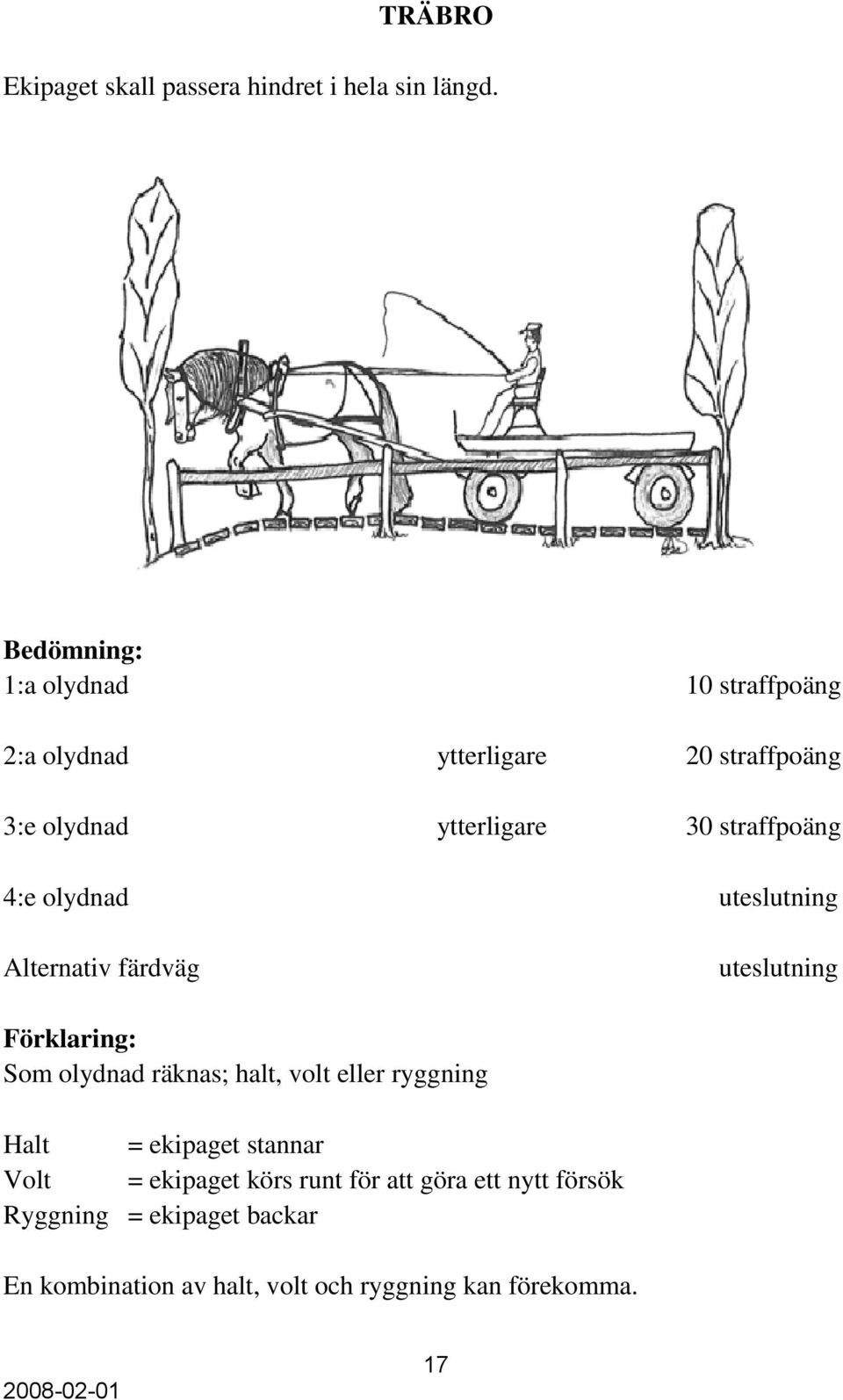 straffpoäng 4:e olydnad Alternativ färdväg Förklaring: Som olydnad räknas; halt, volt eller ryggning