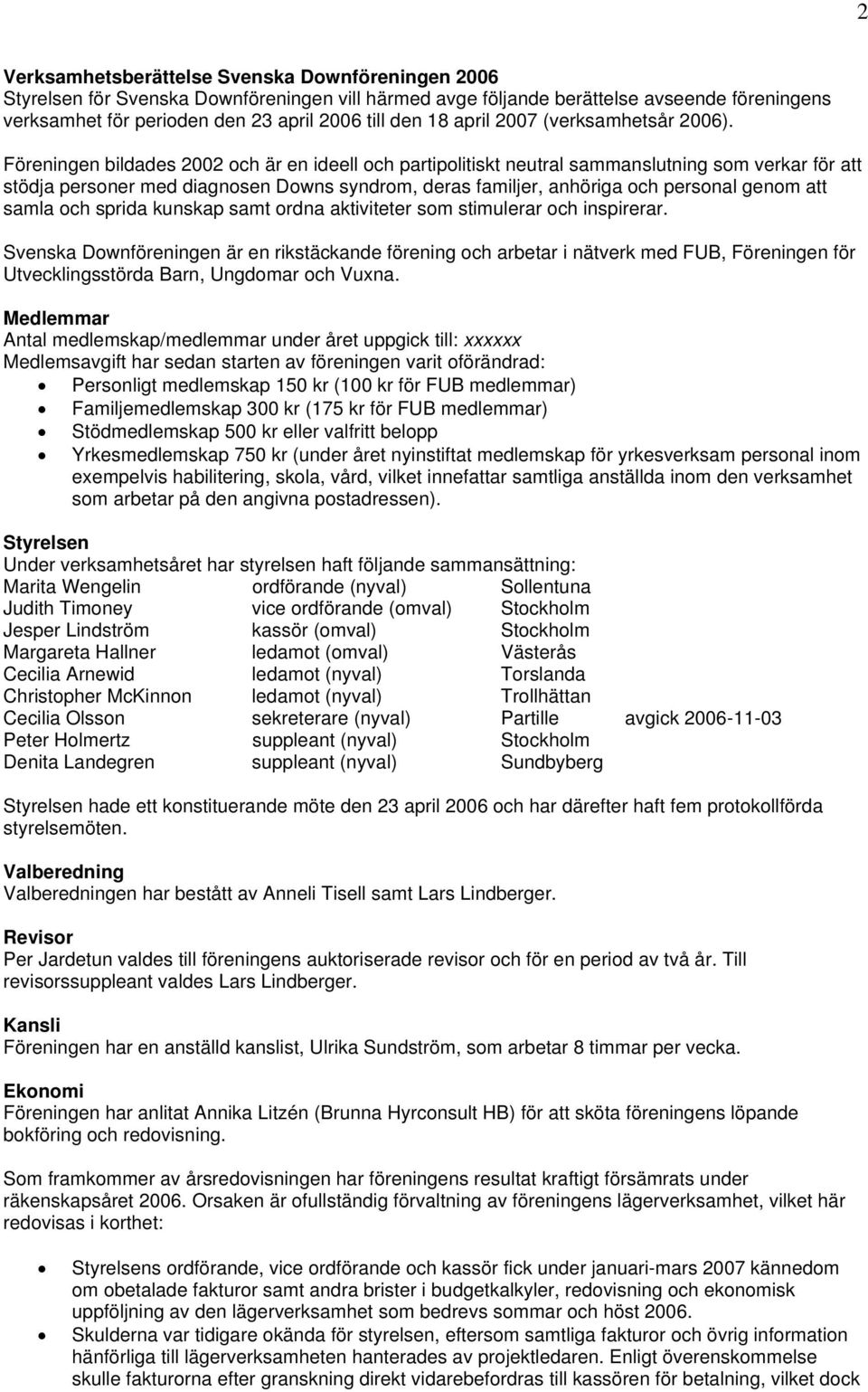 Föreningen bildades 2002 och är en ideell och partipolitiskt neutral sammanslutning som verkar för att stödja personer med diagnosen Downs syndrom, deras familjer, anhöriga och personal genom att