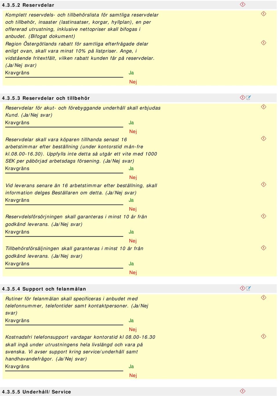bifogas i anbudet. (Bifogat dokument) Region Östergötlands rabatt för samtliga efterfrågade delar enligt ovan, skall vara minst 10% på listpriser.