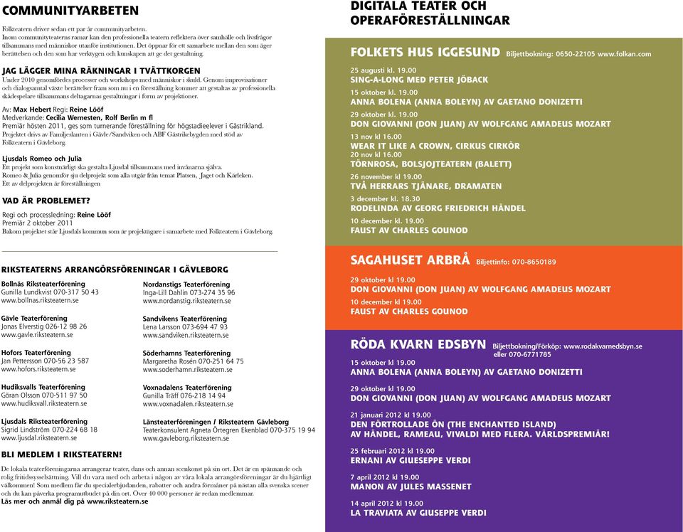 JAG LÄGGER MINA RÄKNINGAR I TVÄTTKORGEN och dialogsamtal växte berättelser fram som nu i en föreställning kommer att gestaltas av professionella skådespelare tillsammans deltagarnas gestaltningar i