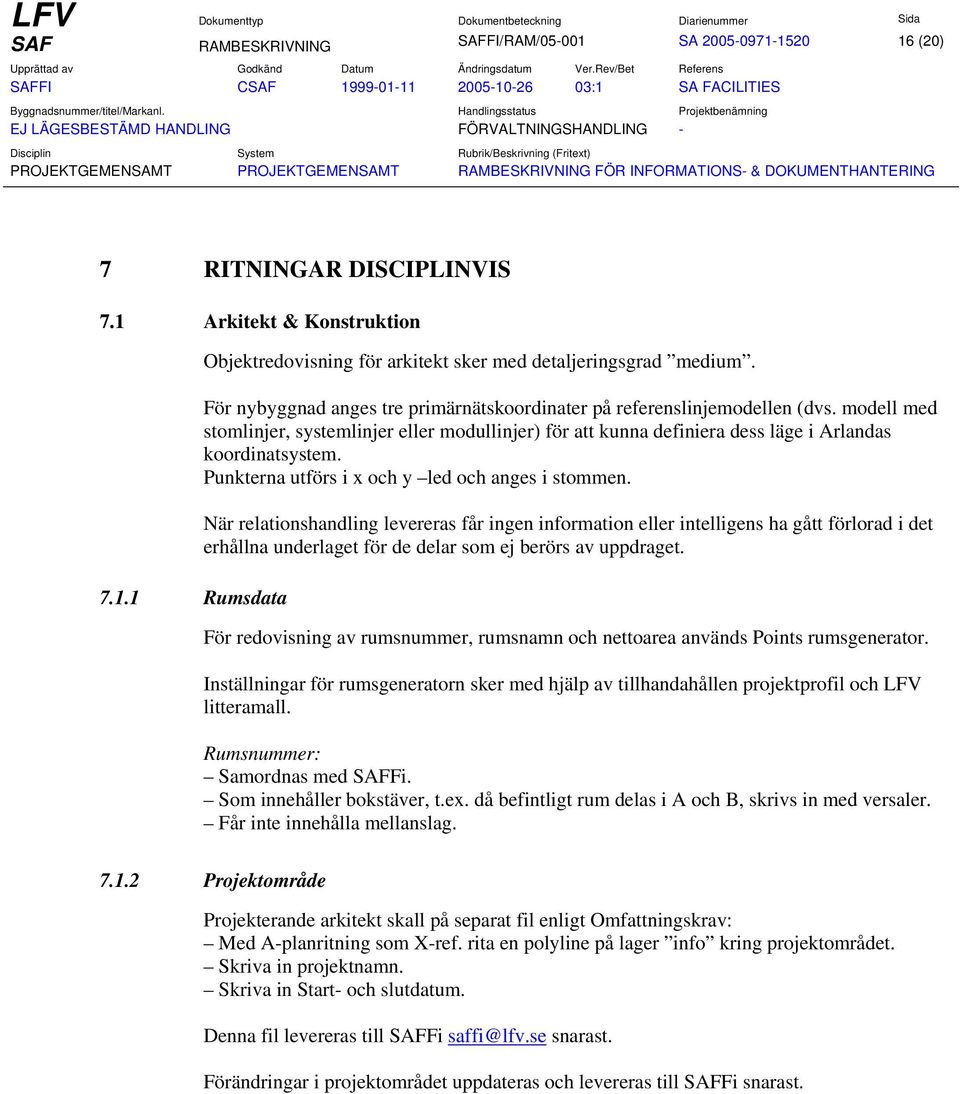 Punkterna utförs i x och y led och anges i stommen.