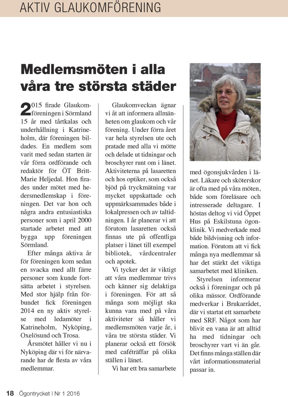 Det var hon och några andra entusiastiska personer som i april 2000 startade arbetet med att bygga upp föreningen Sörmland.