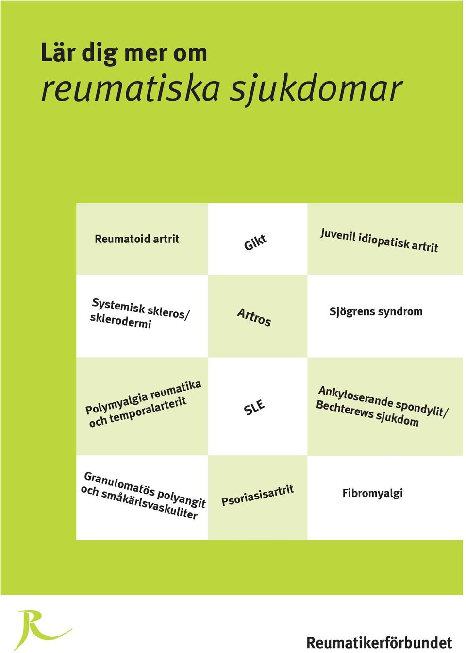 Polymyalgia reumatika och temporalarterit SLE Ankyloserande spondylit/