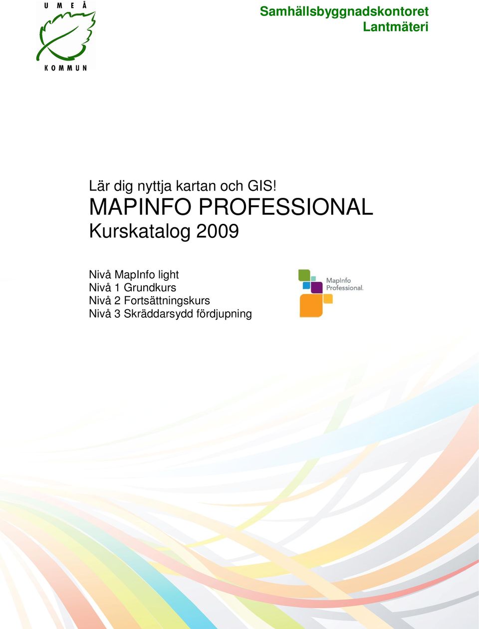 MAPINFO PROFESSIONAL Kurskatalog 2009 Nivå