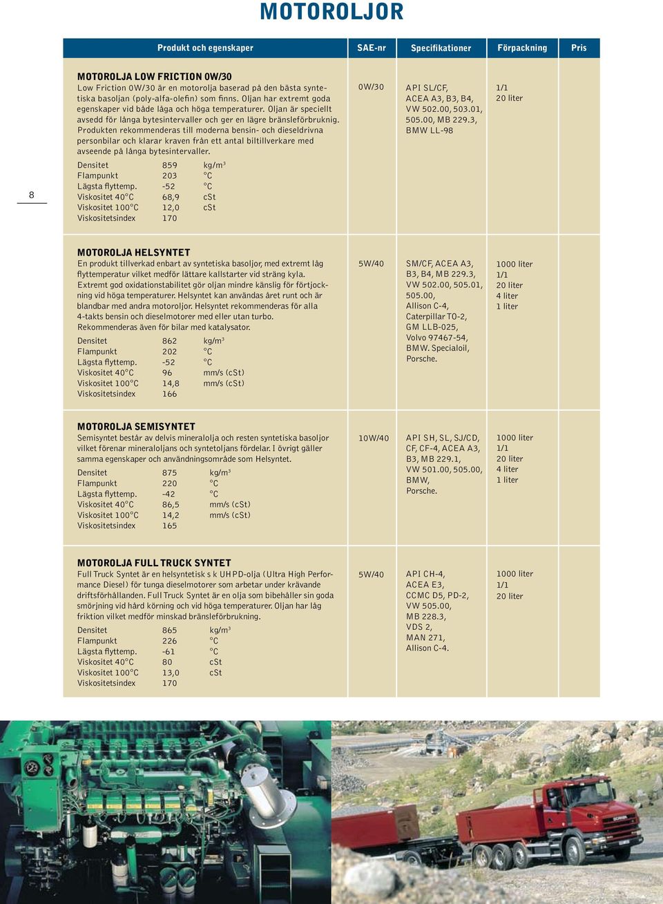 Produkten rekommenderas till moderna bensin- och dieseldrivna personbilar och klarar kraven från ett antal biltillverkare med avseende på långa bytesintervaller.