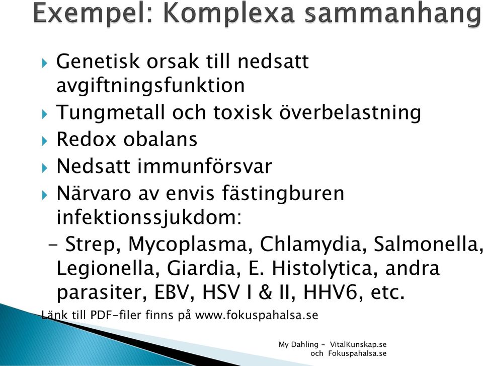 Strep, Mycoplasma, Chlamydia, Salmonella, Legionella, Giardia, E.