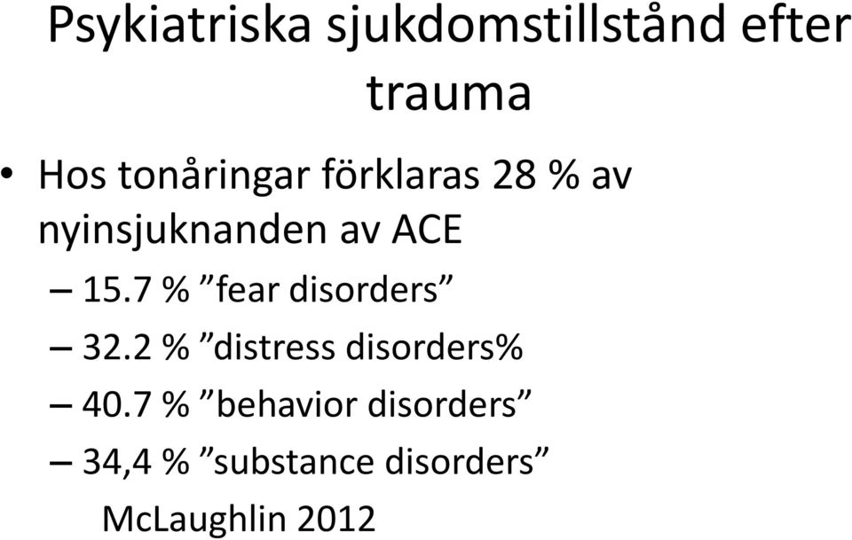7 % fear disorders 32.2 % distress disorders% 40.