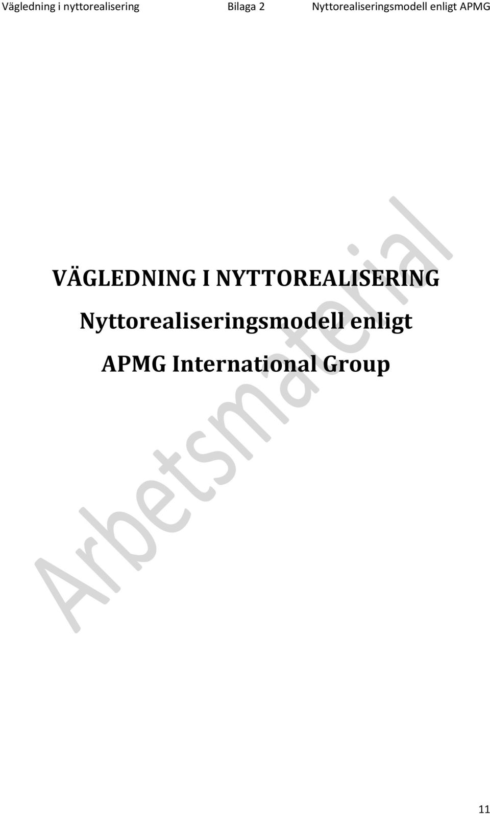 VÄGLEDNING I NYTTOREALISERING 