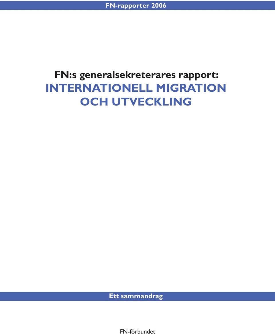 INTERNATIONELL MIGRATION OCH