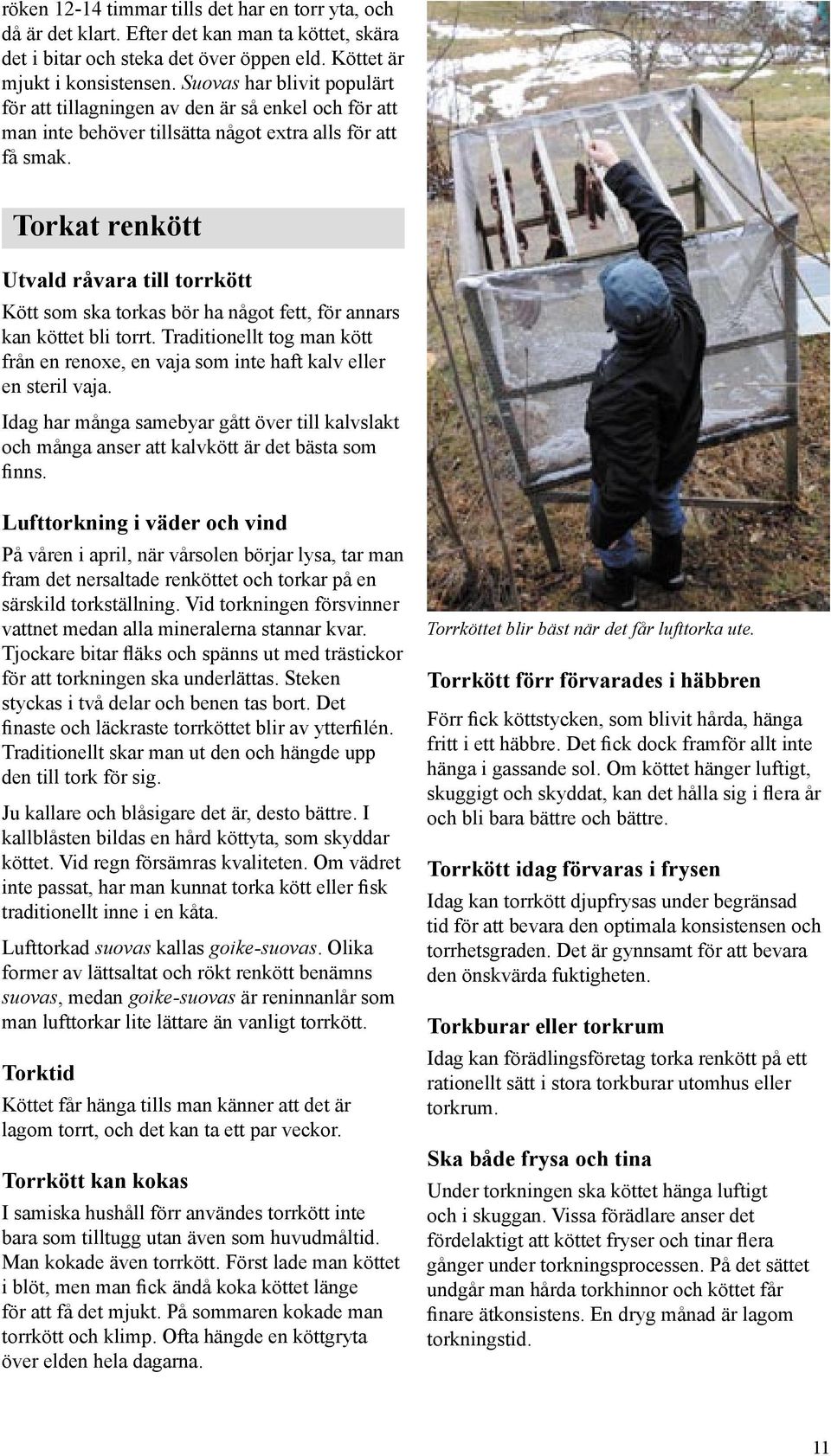 Torkat renkött Utvald råvara till torrkött Kött som ska torkas bör ha något fett, för annars kan köttet bli torrt.