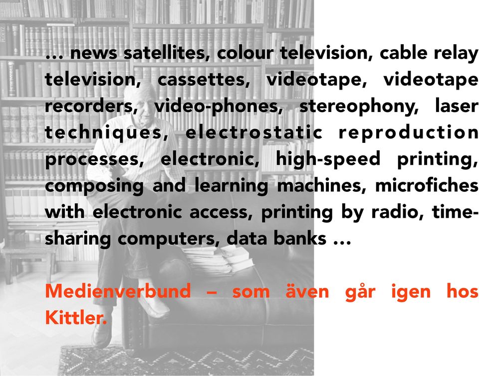electronic, high-speed printing, composing and learning machines, microfiches with electronic