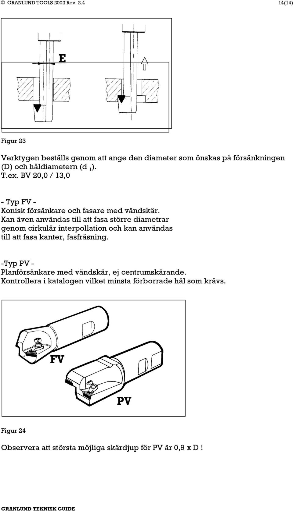 Kan även användas till att fasa större diametrar genom cirkulär interpollation och kan användas till att fasa kanter,