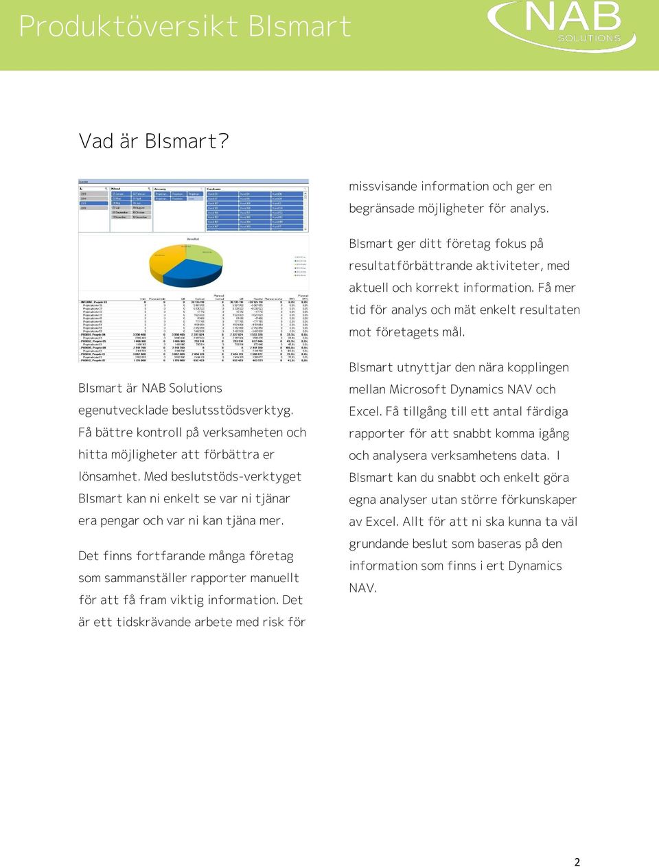 Få bättre kontroll på verksamheten och hitta möjligheter att förbättra er lönsamhet. Med beslutstöds-verktyget BIsmart kan ni enkelt se var ni tjänar era pengar och var ni kan tjäna mer.