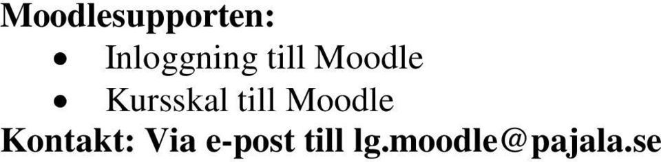 Kursskal till Moodle