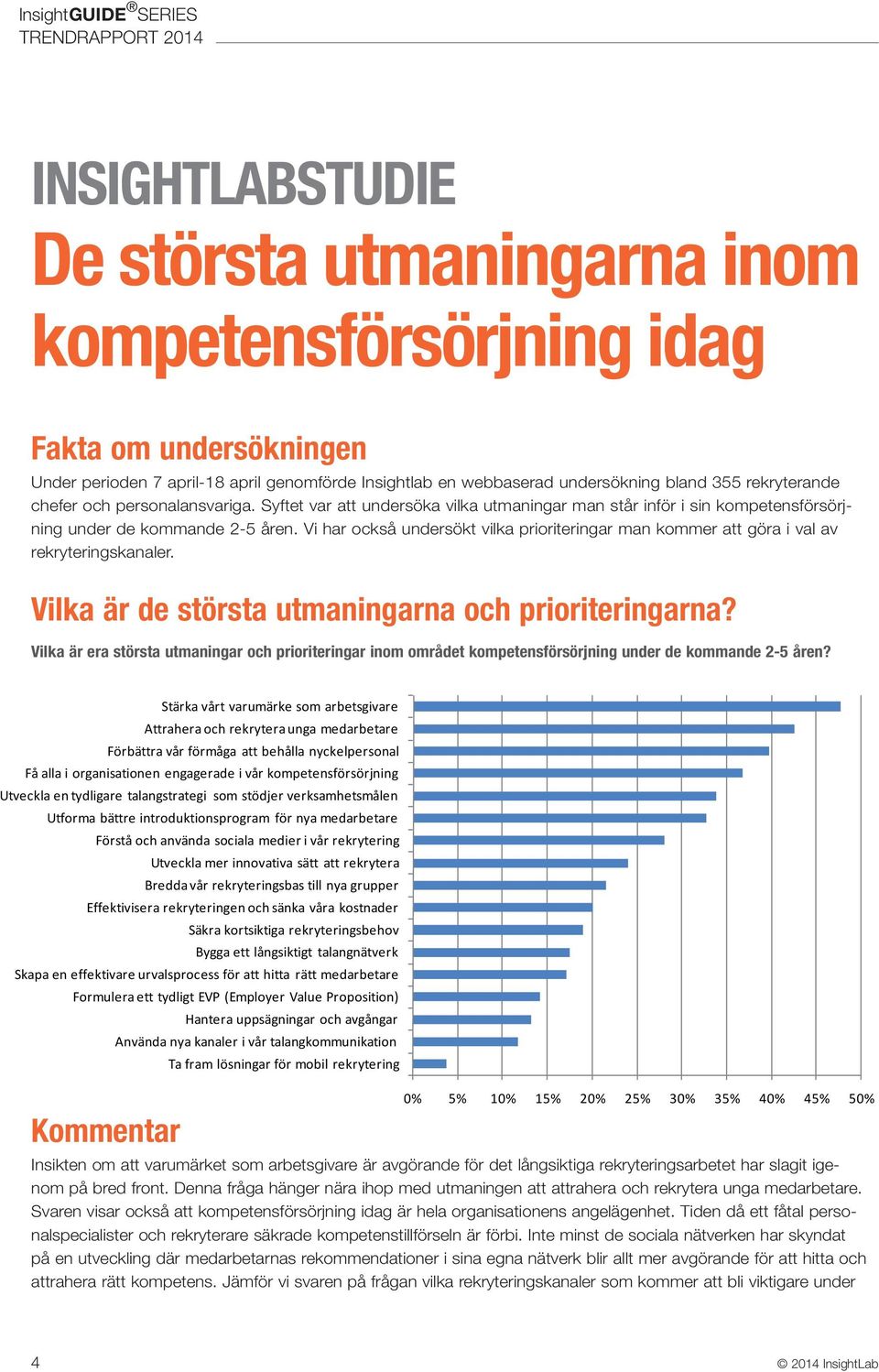 Vi har också undersökt vilka prioriteringar man kommer att göra i val av rekryteringskanaler. Vilka är de största utmaningarna och prioriteringarna?