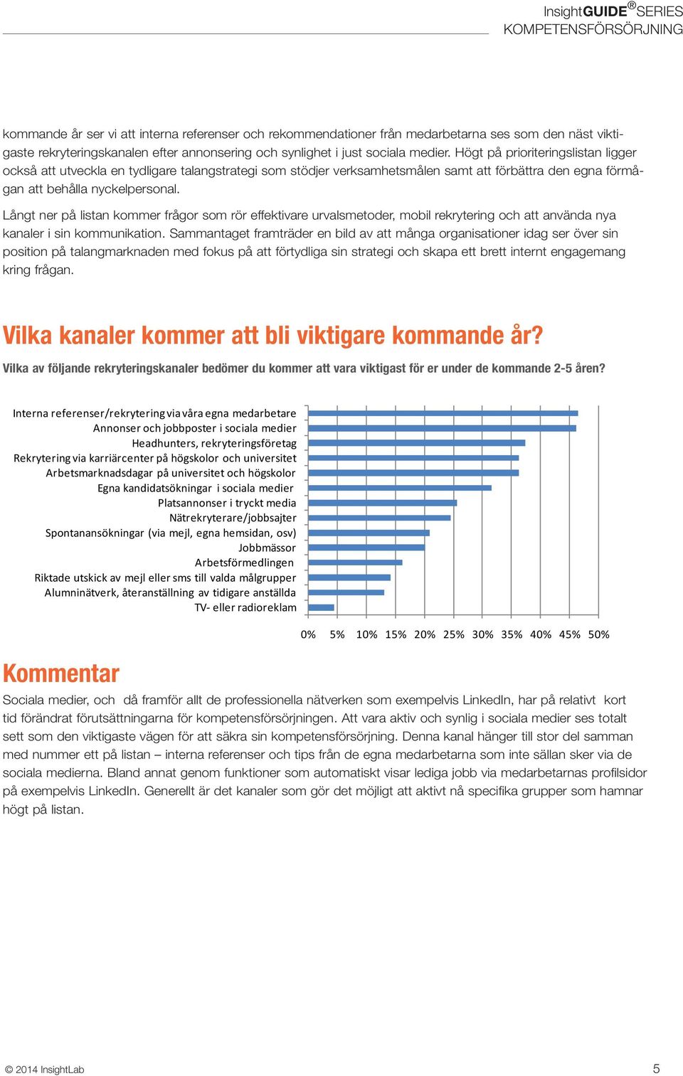 Långt ner på listan kommer frågor som rör effektivare urvalsmetoder, mobil rekrytering och att använda nya kanaler i sin kommunikation.