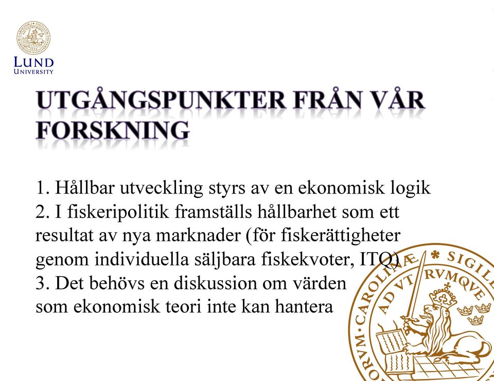 marknader (för fiskerättigheter genom individuella säljbara