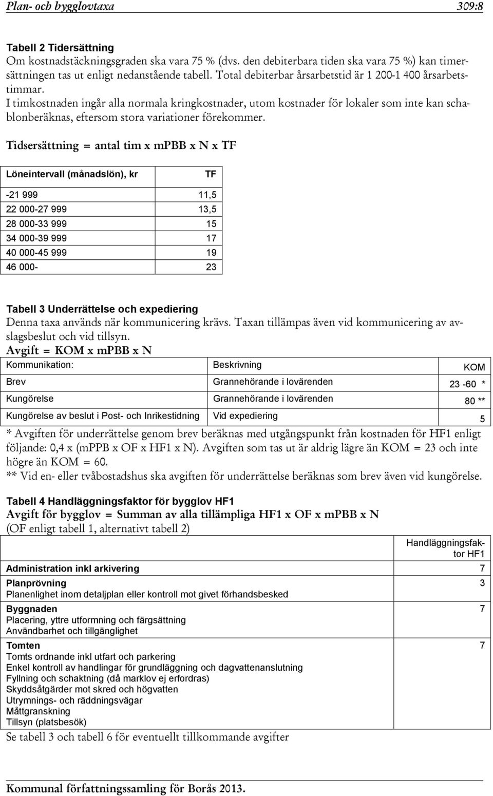 I timkostnaden ingår alla normala kringkostnader, utom kostnader för lokaler som inte kan schablonberäknas, eftersom stora variationer förekommer.