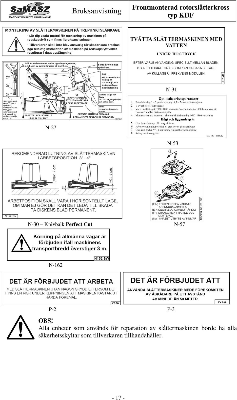 reparation av slåttermaskinen borde ha alla