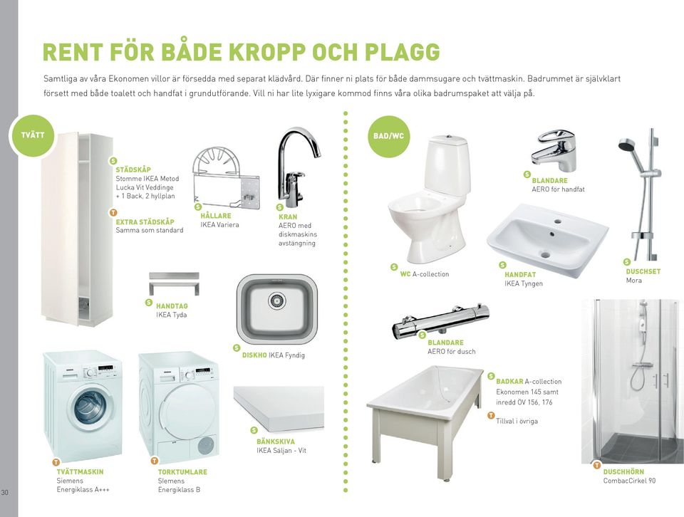VÄ BAD/WC ÄDKÅP tomme IKEA Metod Lucka Vit Veddinge + 1 Back, 2 hyllplan BLANDARE AERO för handfat EXRA ÄDKÅP amma som standard HÅLLARE IKEA Variera KRAN AERO med diskmaskins avstängning WC