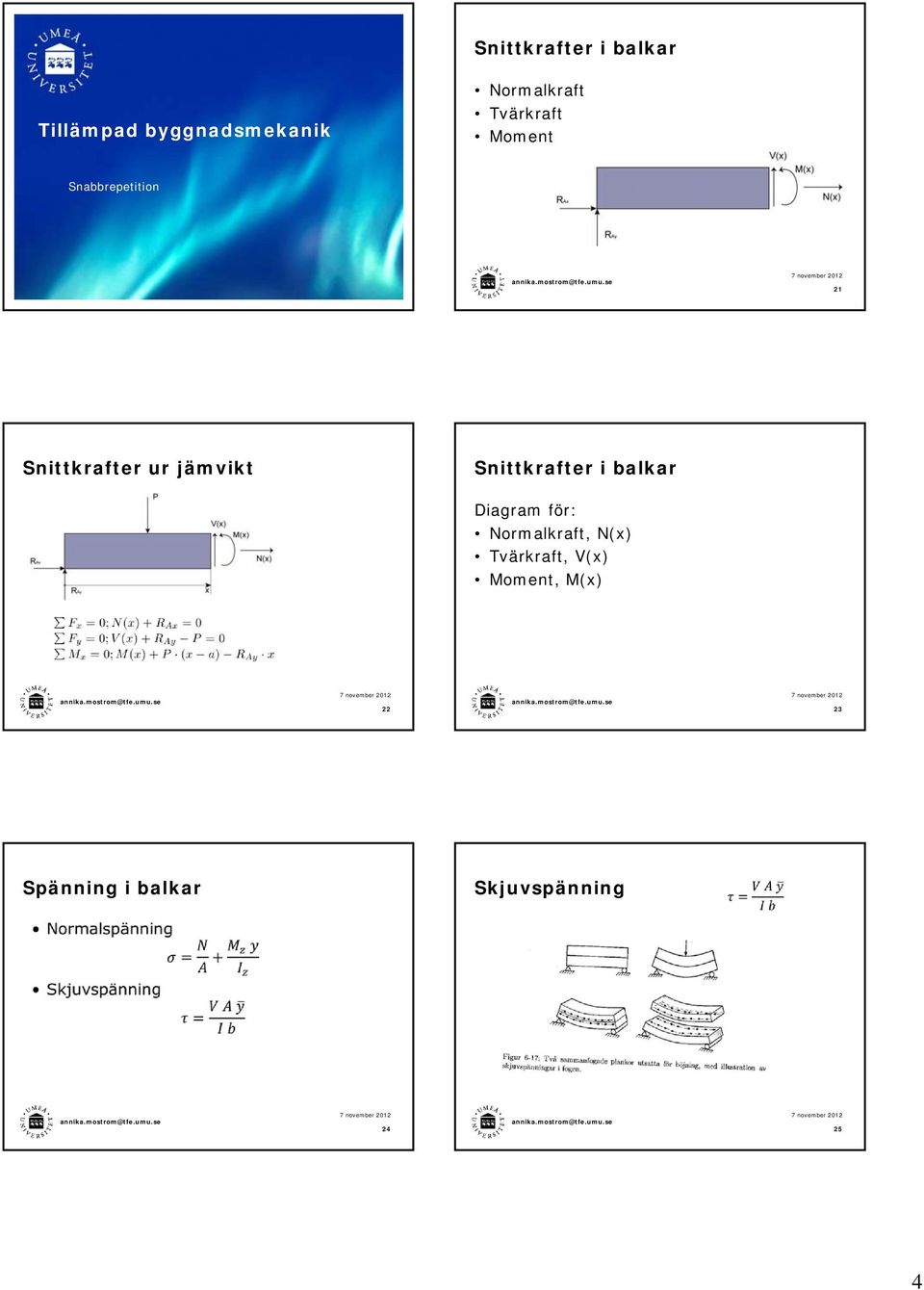 Snittkrafter i balkar Diagram för: Normalkraft, N(x)