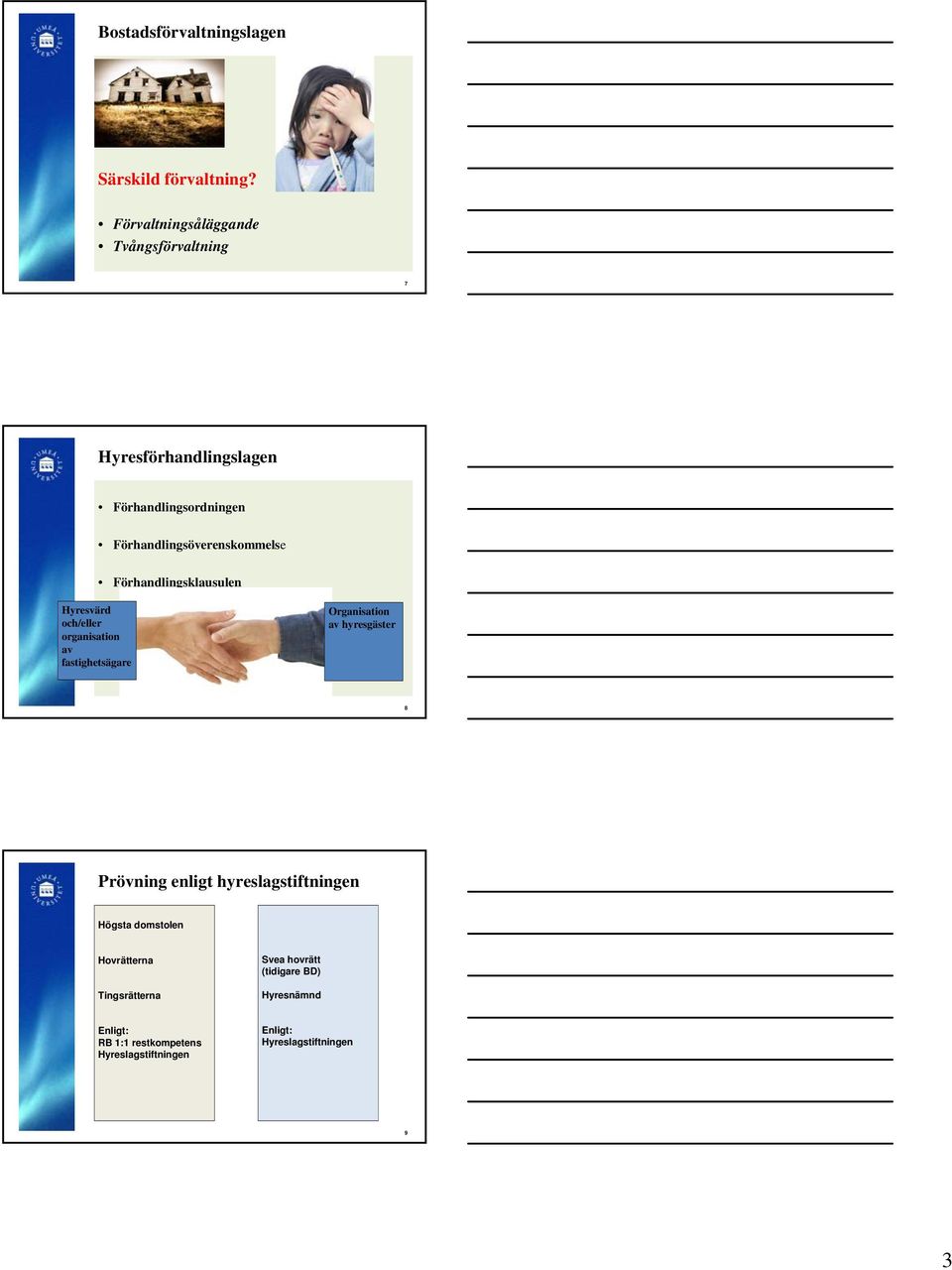 Förhandlingsklausulen Hyresvärd och/eller organisation av fastighetsägare Organisation av hyresgäster 8 Prövning